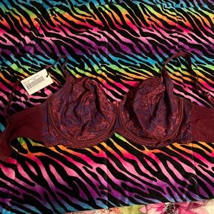 NWT 34GG Pour Moi Amour Underwired Bra - Sangria/Cobalt